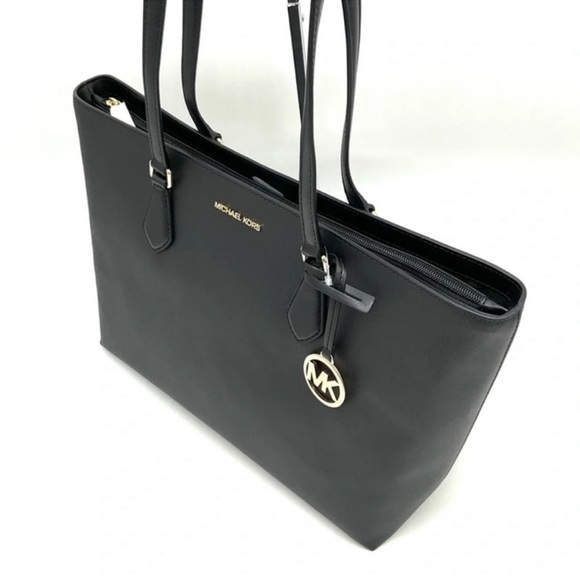 Michael Kors Bag Large Sheila Mf Tote Bag Black/Gold - Picture 6 of 11